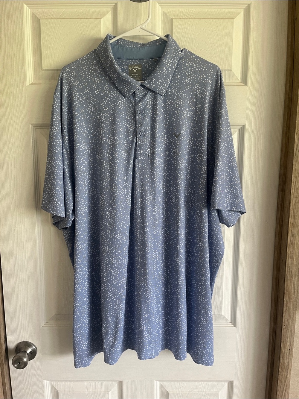 Callaway Light Blue Dot-Print Golf Polo    Size 2X